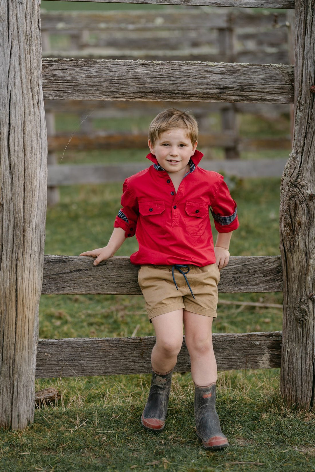 Stevie Workshirt in Red - H&S Heritage