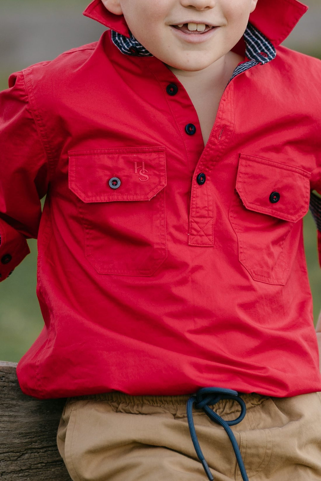 Stevie Workshirt in Red - H&S Heritage