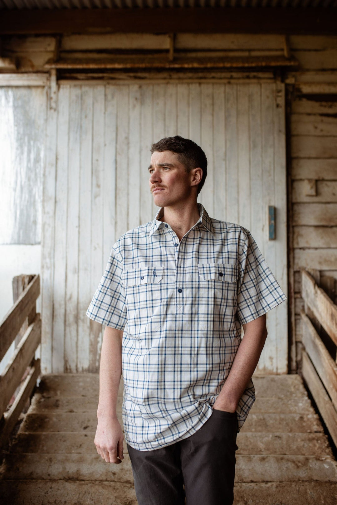 Toby Workshirt in Check - H&S Heritage