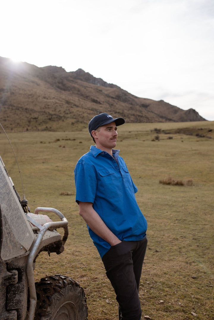 Toby Workshirt in Cobalt Blue - H&S Heritage