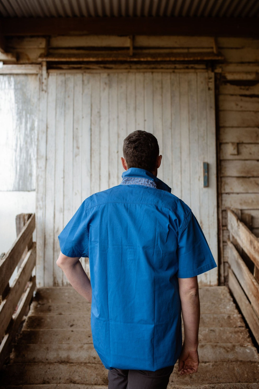 Toby Workshirt in Cobalt Blue - H&S Heritage