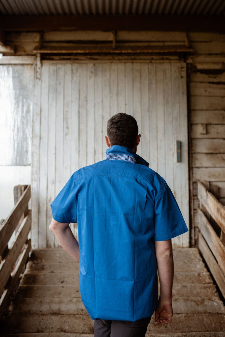 Toby Workshirt in Cobalt Blue - H&S Heritage