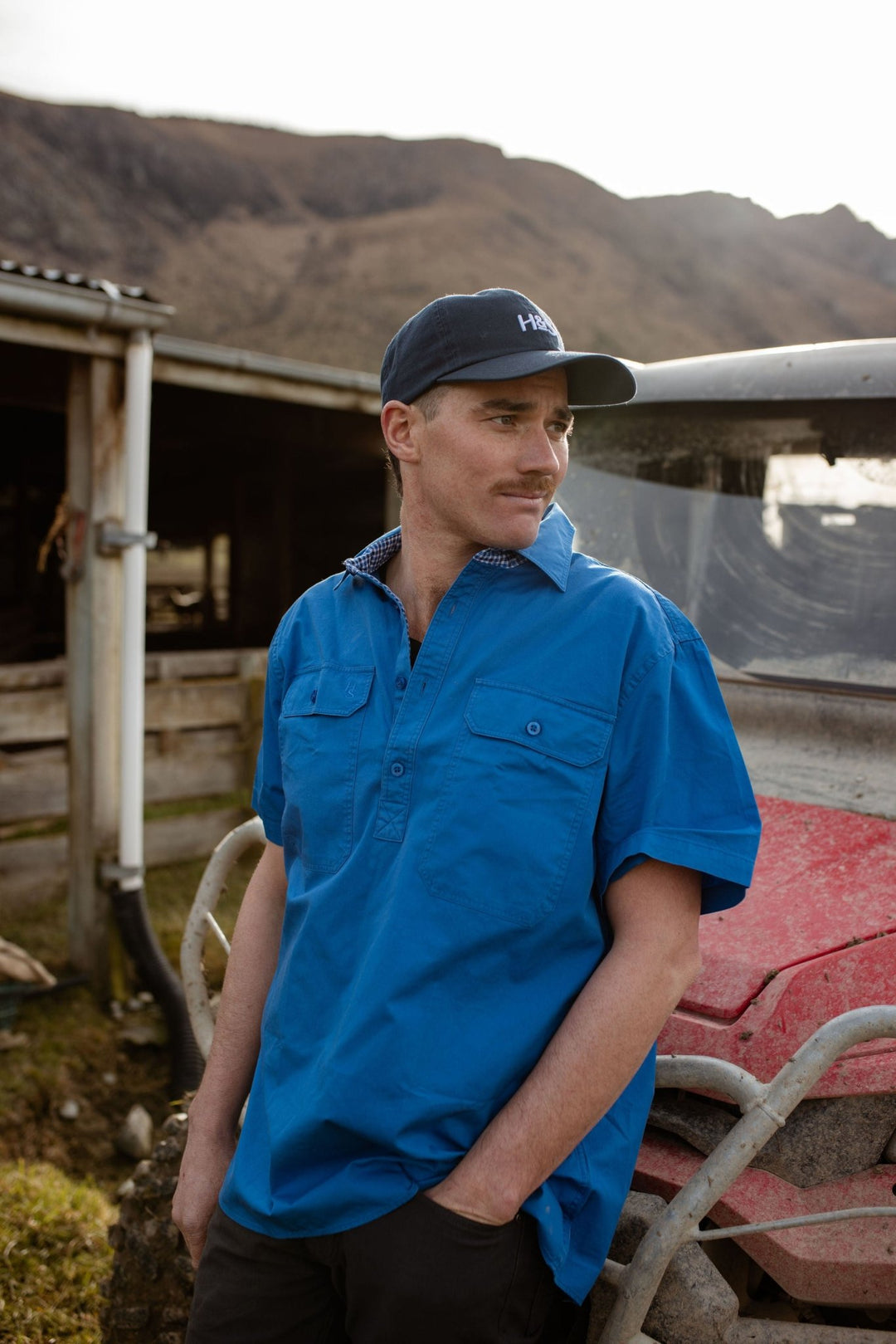 Toby Workshirt in Cobalt Blue - H&S Heritage