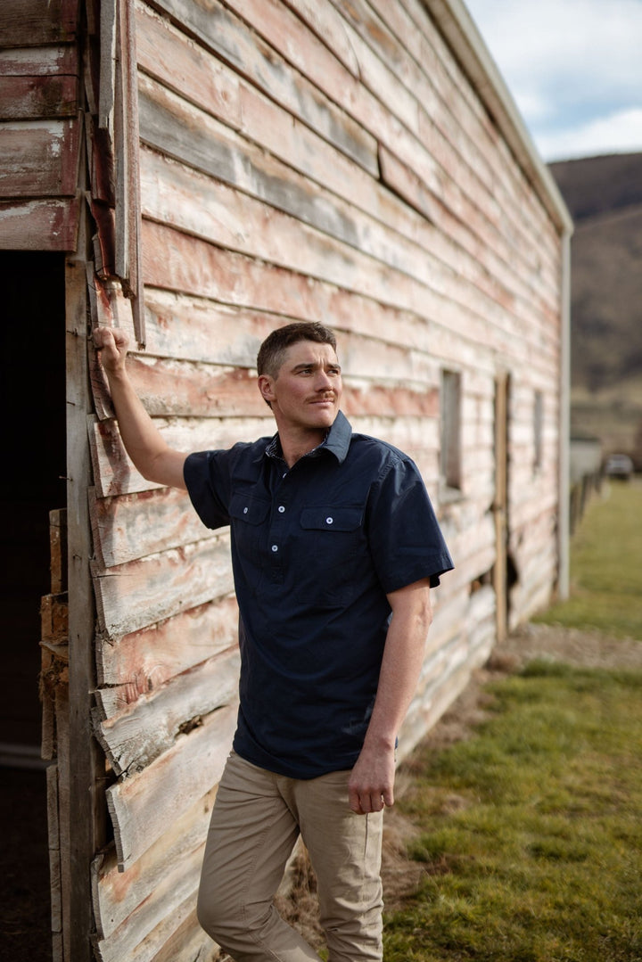 Toby Workshirt in Navy - H&S Heritage