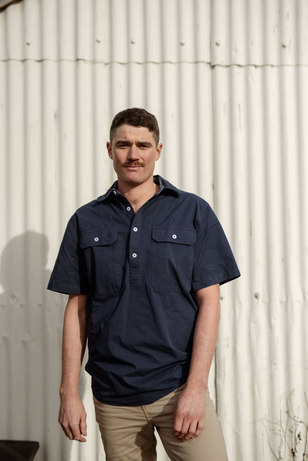 Toby Workshirt in Navy - H&S Heritage