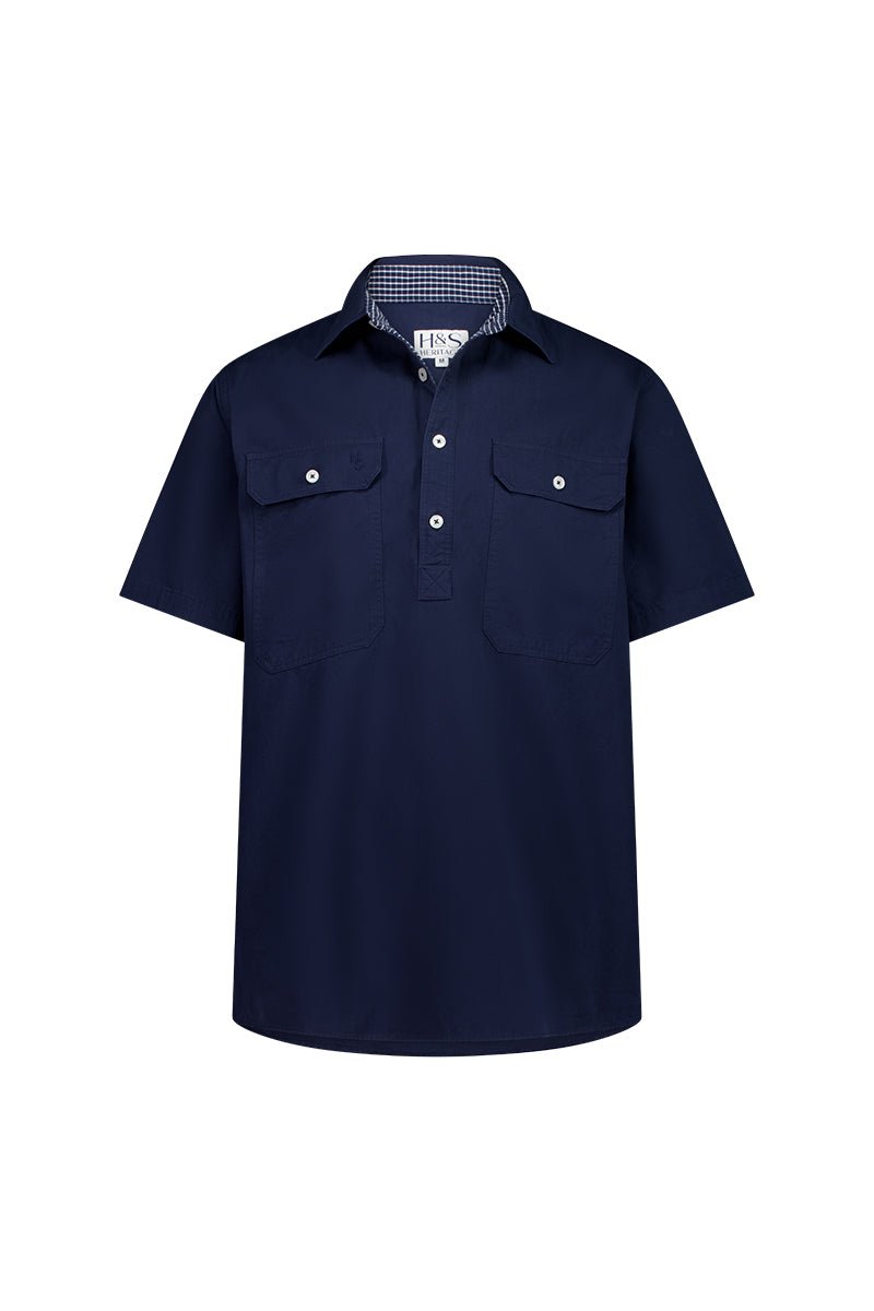 Toby Workshirt in Navy - H&S Heritage