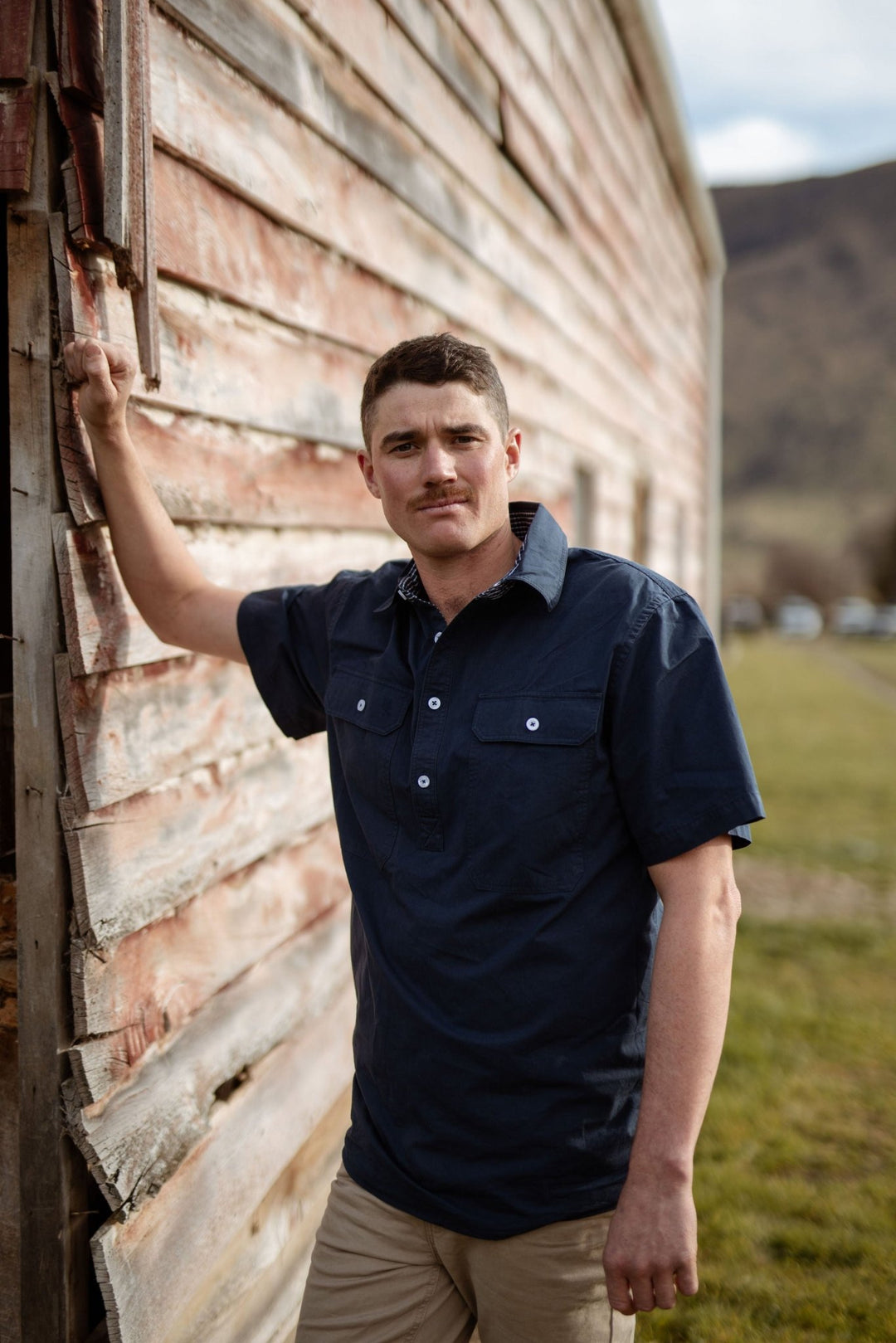 Toby Workshirt in Navy - H&S Heritage