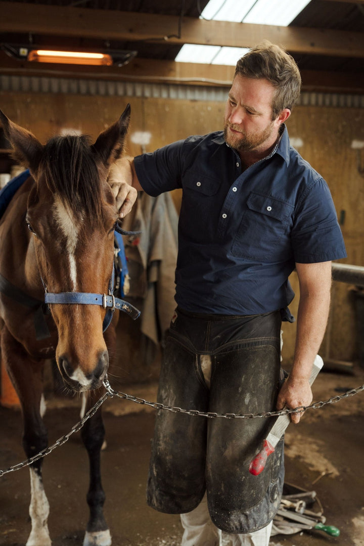 Toby Workshirt in Navy - H&S Heritage