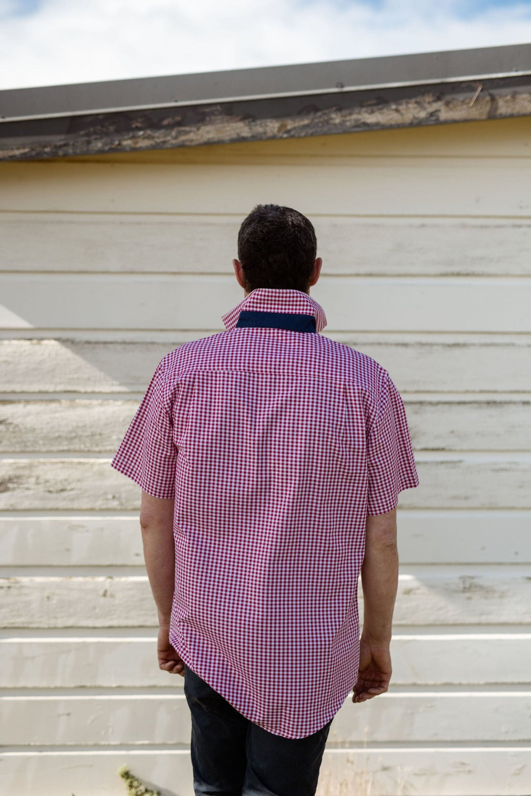 Toby Workshirt in Red and White Check - H&S Heritage
