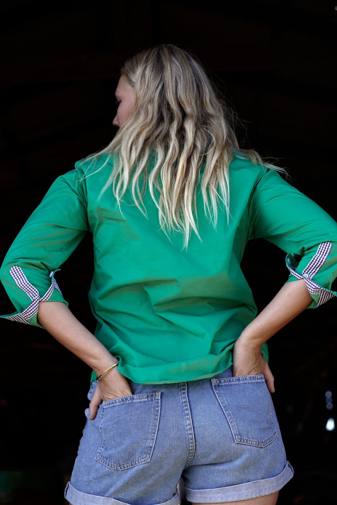 Heidi Workshirt in Emerald Green - Hide and Seek Clothing
